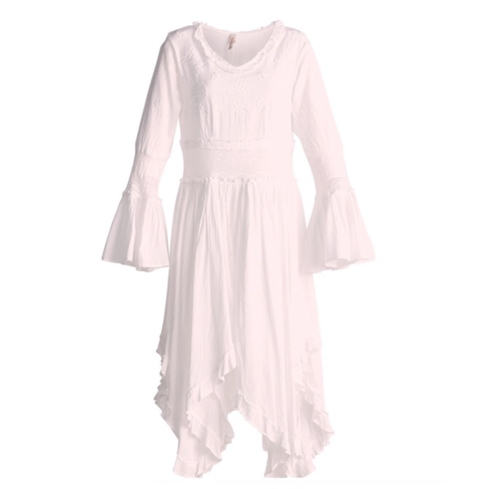 ANTHRO Raga Shelly Bell-Sleeve Asymmetrical Dress - Picture 2 of 9